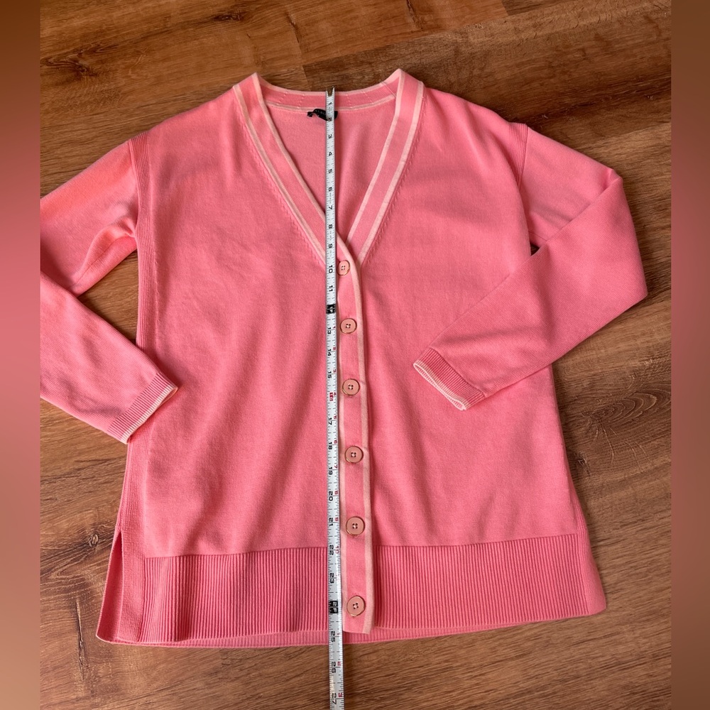 Talbots womens cardigan sweater pink XS preppy V neck buttons academia old money - Picture 7 of 9